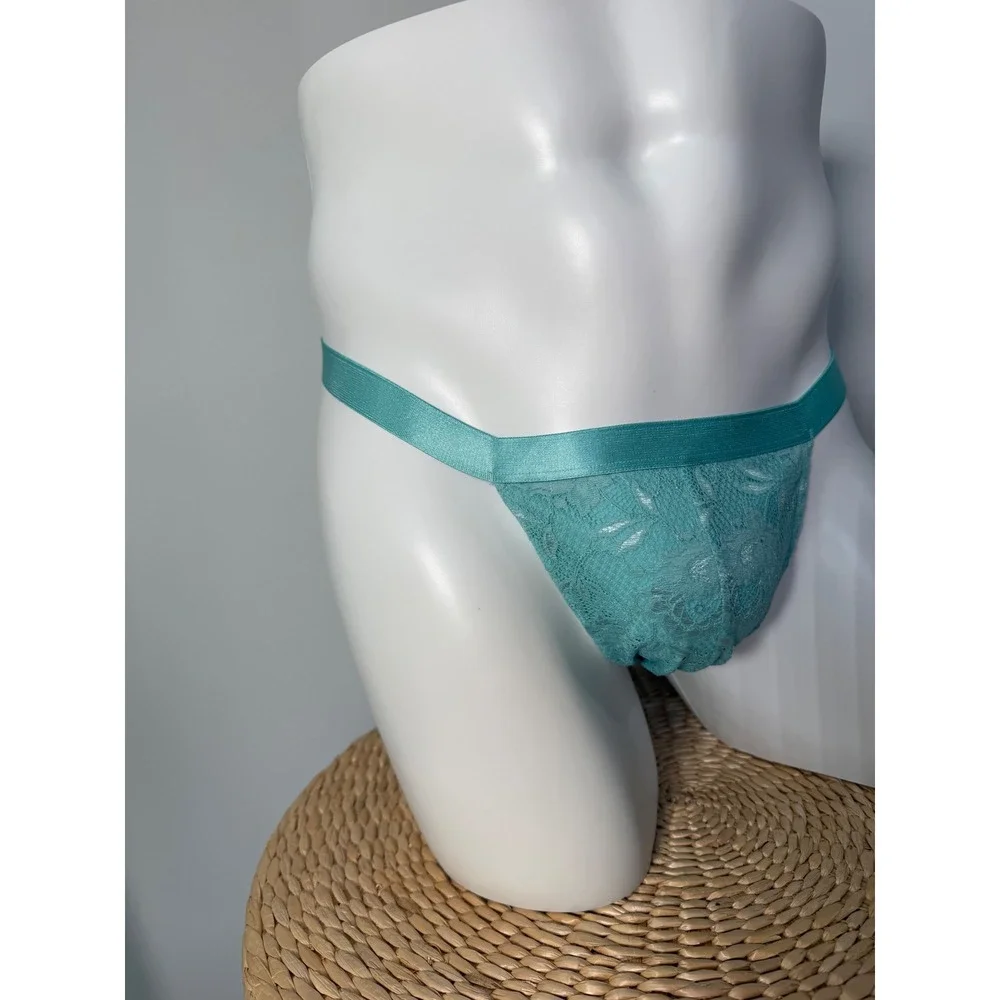 Cosabella Never Say Never Capri Blue Italian Lace‎ Thong Men's Underwear L